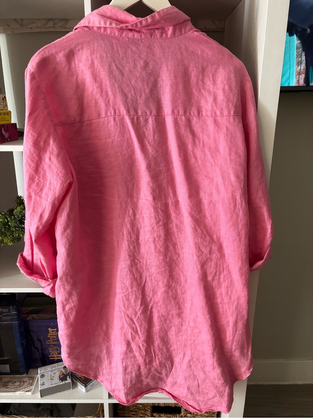SNDY Pink Button-Down Shirt - Relaxed Longline Top - Picture 5 of 5